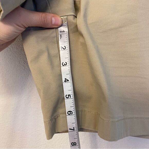 Tommy Hilfiger 1109222 tan Khaki shorts 7” high rise stretch flat front 14 - Picture 3 of 9